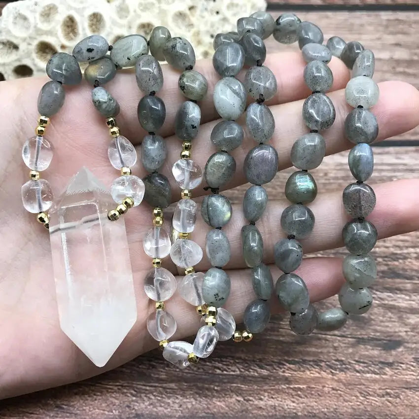 Natural Labradorite Prayer Mala