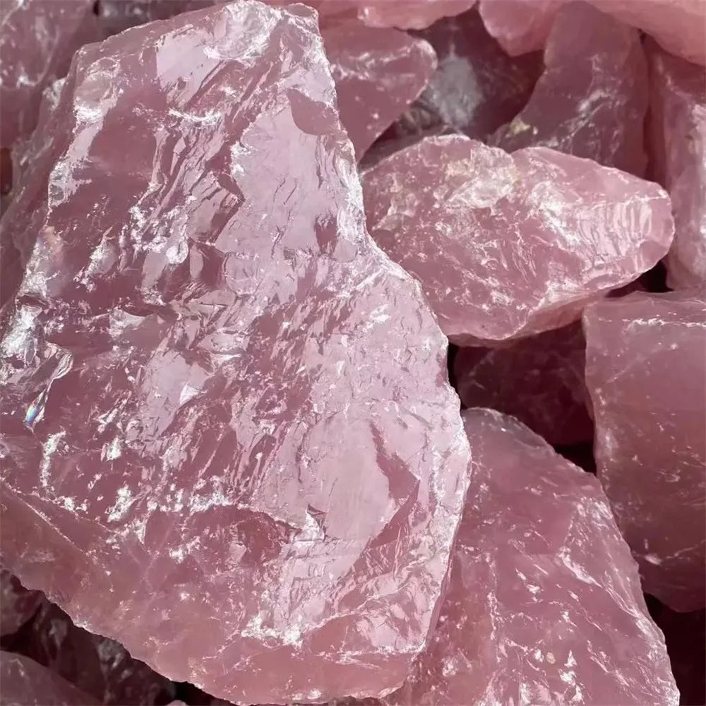 Natural Pink Rose Quartz Rough Raw Crystal Stone