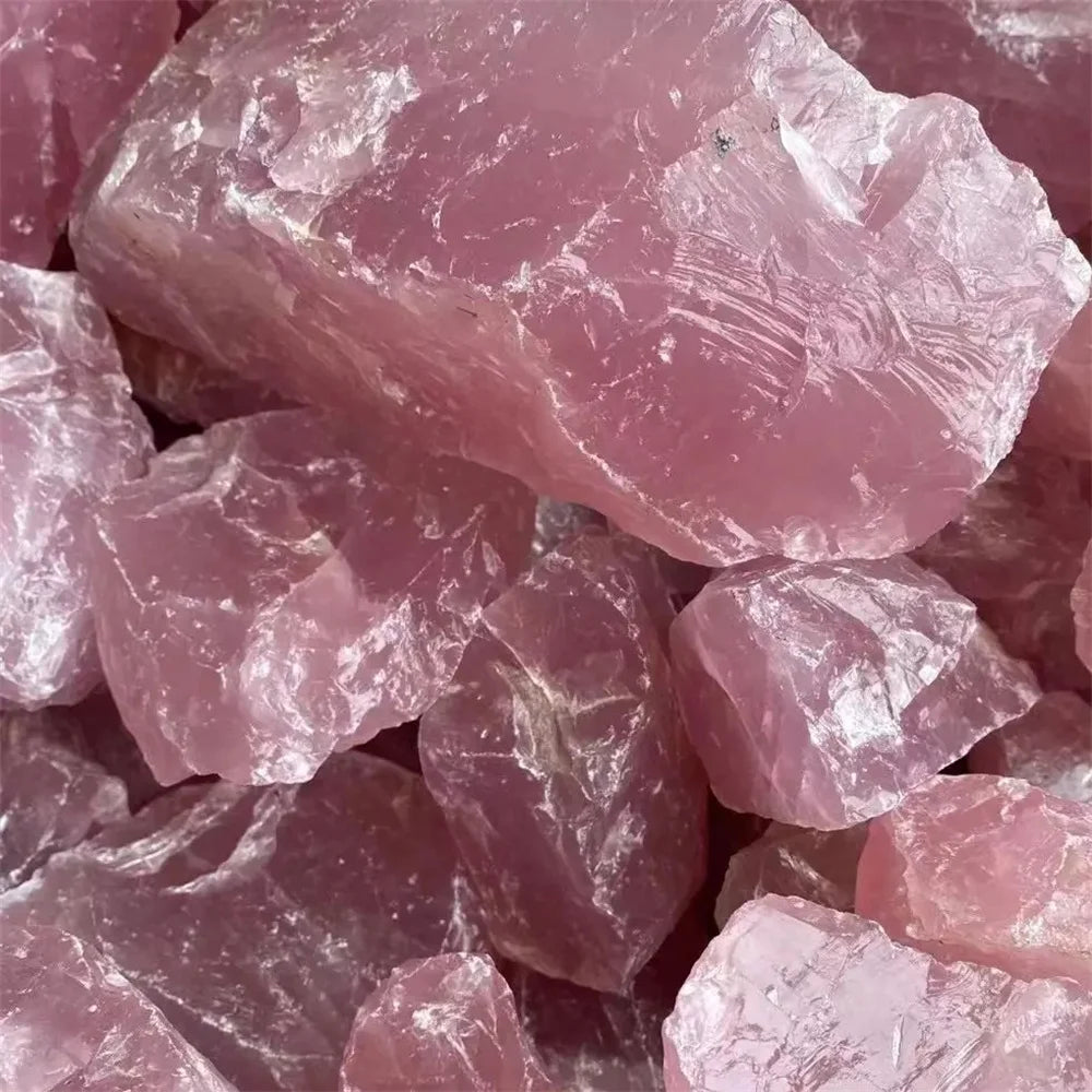 Natural Pink Rose Quartz Rough Raw Crystal Stone